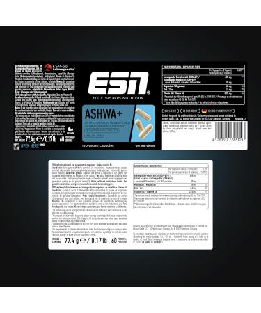 Shop ESN Ashwa + - Premium Ashwagandha KSM-66 Capsules | Vegan Anti-Stress Formula with Magnesium Vitamin B6 & Zinc | 120 Capsules Made in Germany - Buy Online on GoSupps.com