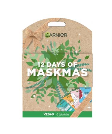 Garnier 12 Days Of Maskmas Advent Calendar Sheet Mask Collection Of Face Eyes and Lip Masks Perfect Beauty Gift Set and Christmas Advent Calendar