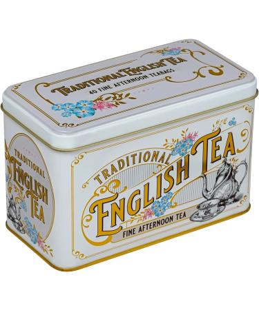 New English Teas Vintage Victorian Ivory Tea Caddy with 40 English Afternoon Teabags - 1 Pack - Buy Online on GoSupps.com