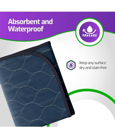 Blue Waterproof Seat Protector 17.7x17.7 - Absorbent Chair Cover for Incontinence - Reusable Underpad for Kids, Pets, Adults & Seniors - Buy Online on GoSupps.com
