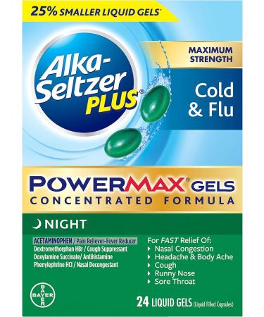 Alka-Seltzer Plus Power Max Cold & Flu Night Medicine for Adults - 24 Count - Buy Online on GoSupps.com