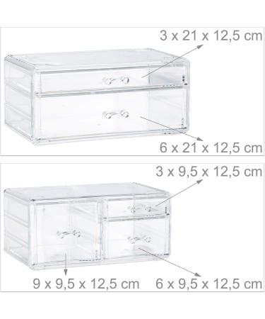 Relaxdays Acrylic Makeup Organizer - 21 Compartment Cosmetic Tower for Lipstick & Nail Polish - Clear Storage Solution for Beauty Essentials - Buy Online on GoSupps.com