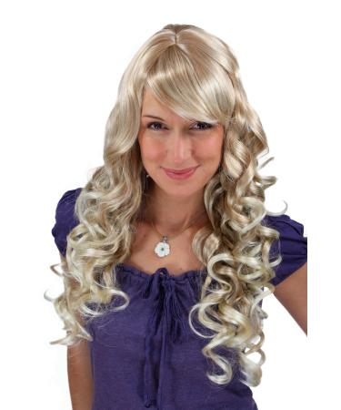 WIG ME UP - 7633-27T613 Wig blonde mix curly long hair with bangs
