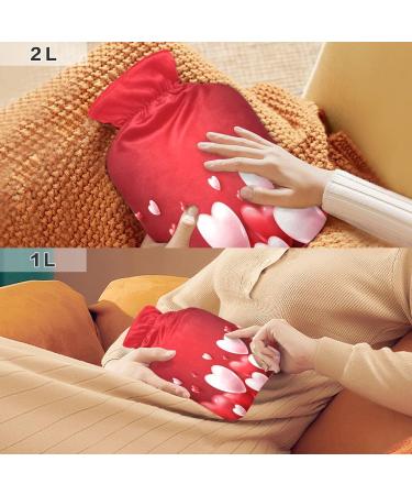Buy Lovely Realistic Vector Heart Hot Water Bottle & Cover - Soft & Warm 2L for Winter Relief | Perfect for Bed Hand Neck & Shoulders - Buy Online on GoSupps.com
