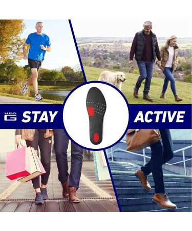 Neo G NeoThotics Pro-Expert Plantar Fasciitis Arch Support Insoles - Full Length Orthotic Inserts for Men and Women - Pain Relief for Foot, Heel, Knee, Back, Achilles Tendonitis - Size M - Buy Online on GoSupps.com