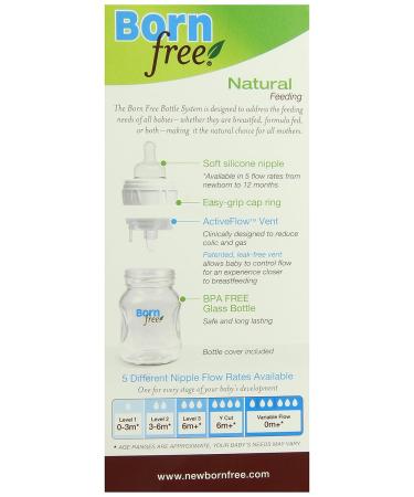 Born Free Glass Wide Neck 5oz Baby Bottle - BPA-Free - Buy Online on GoSupps.com