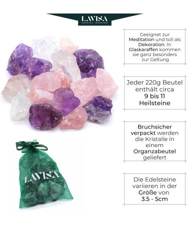 Lavisa Premium Healing Stones Mixtures - 100% Natural Mineral Stones for Water Treatment & Decoration | Gem Water for Love & Harmony - Buy Online on GoSupps.com