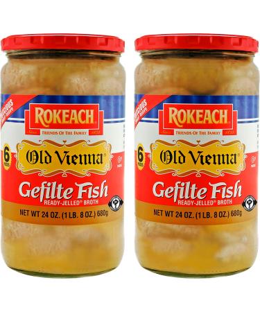 Rokeach Old Vienna Gefilte Fish 24oz "2 Pack" Delicious Sweet Recipe