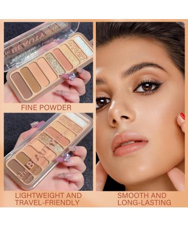 Nude Eyeshadow Palette - 9 Ultra-Blendable Matte & Shimmer Shades | Waterproof Long-Lasting Makeup with Brushes | Perfect for Women & Girls - Buy Online on GoSupps.com