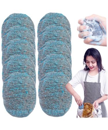 Steel Wool Wire Wool 10 PCS Metal Scourer Steel Wool Pads Easy Cleaning Steel Wool Scrubber Reusable Dish Scrubber Absorbent & Rich Foam Steel Wool Soap Pads for Household Cleaning Kitchen Dishes