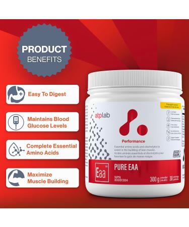 ATP LAB Pure EAA Powder 300g - Pineapple Coconut | Essential Amino Acid Supplement for Muscle Recovery & Growth - International Shipping Available - Buy Online on GoSupps.com
