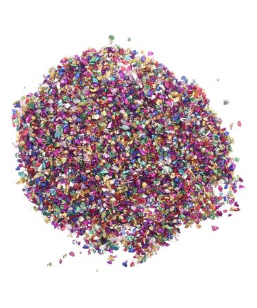 Healeved 1 Glass Chip Epoxy Charms Metallic Chips Crushed Glass for Crafts Heart Hole Punch Bulk Epoxy Resin Chunky Glass Irregular Chips Glass Charms Filling Vintage Glass Nail Manicure 0.5X0.3cm Colorful
