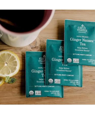 Earth Mama Organic Ginger Nausea Tea Bags for Occasional Morning Sickness 16-Count (2-Pack) Ginger Nausea 16 Count (Pack of 2) - Buy Online on GoSupps.com