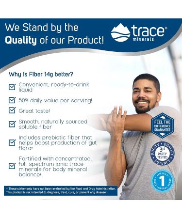 Trace Minerals Fast Absorbing Fiber Liquid Supplement 14g | Prebiotics for Healthy Digestion | Gluten Free Orange Tangerine 15 oz - Buy Online on GoSupps.com