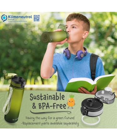 My Vesperbox Minny Leak Proof Kids Water Bottle with Straw or Strainer 350ml 500ml 750ml Lightweight BPA Free Water Bottle for Kindergarten School (Green Light Green Black 500ml) - Buy Online on GoSupps.com