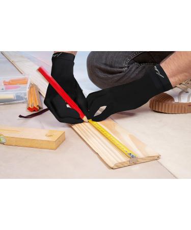 Doctor Developed Full Length Arthritis Copper Compression Gloves PAIR + Handbook - Relief from Joint Symptoms Raynauds Carpal Tunnel - Full Finger Black - Size L - Buy Online on GoSupps.com