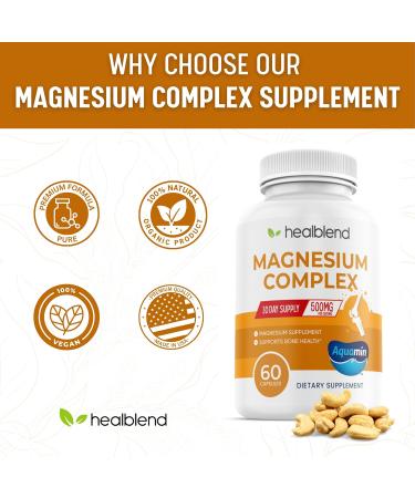 Multi Magnesium Complex Supplement 500mg - 5 Active Bioavailable Forms Hydroxide Malate Oxide Citrate Glycinate - Bone Heart & Muscle Support 1 - Buy Online on GoSupps.com