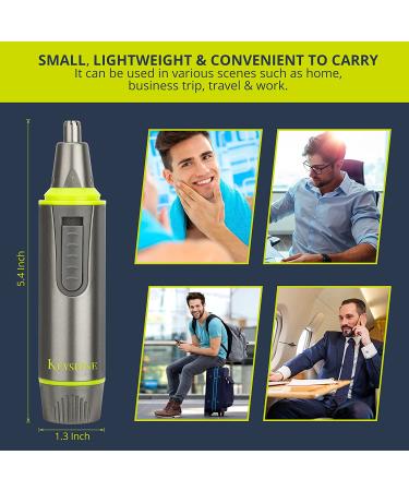 2 in 1 Men's Facial Hair Trimmer - Painless Trimming for Nose, Ear, Necklines, Sideburns, and Eyebrows - Buy Online on GoSupps.com