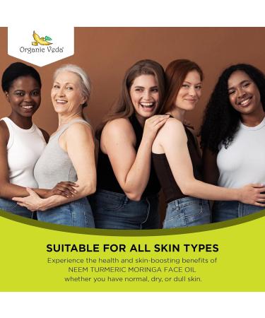 Organic Veda Moringa Face Oil with Neem & Turmeric - 100% Pure Cold Pressed Moisturizer for Face Hair & Skin | Natural Glow Oil - 3.4 oz - Buy Online on GoSupps.com