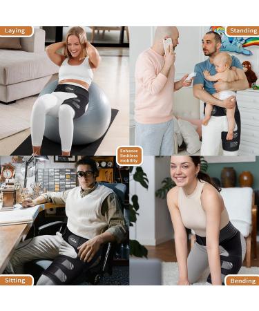 Buy Hip Brace for Sciatica Pain Relief - Compression Wrap for Men & Women with Sacroiliac Belt | Ideal for Groin & Hamstring Support (Medium Left Leg - Buy Online on GoSupps.com