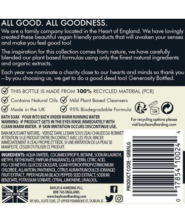 Baylis & Harding Goodness Bath Soak Bundle - 6 x 500ml Lemongrass & Ginger + Rose & Geranium - Vegan Friendly - Buy Online on GoSupps.com
