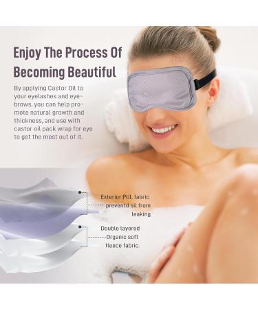 Organic Castor Oil Pack for Eyes Reusable Wrap Kit for Sparse Eyelashes Eyebrows Wrinkles & Dark Circles | International Shipping - Buy Online on GoSupps.com