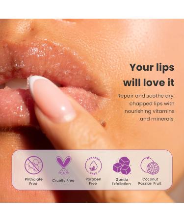 Dermasuri - Lip Exfoliator Scrub & Moisturizer - Sugar Scrubs Overnight Hydration & Softening - Brighten & Soften Dark Lips For Men & Women -Soothing Dryness -Coconut Passion Fruit Flavor - 20g/0.7oz - Buy Online on GoSupps.com