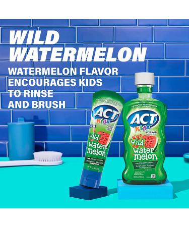 Act Kids Anticavity Fluoride Rinse - Wild Watermelon, 16.9 fl oz (500 ml) | Strengthen Teeth & Freshen Breath - Buy Online on GoSupps.com