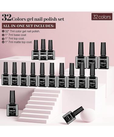 JODSONE 35 PCS Gel Nail Polish Set - 32 Colors Gel Nail Kit with Base & Top Coat - Multicolor Collection, Perfect Gift for Women - Buy Online on GoSupps.com