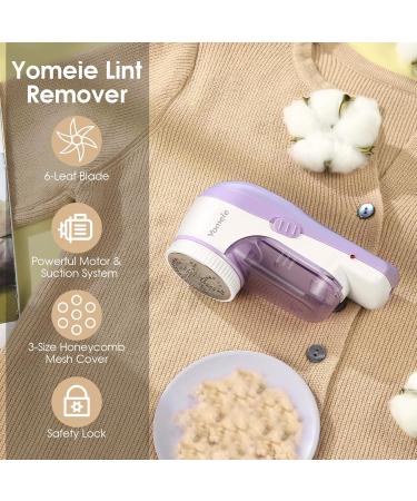 Rechargeable Fabric Shaver - Electric Lint Remover with 6-Leaf Blades for Clothes & Furniture - Purple Couch Pilling Remover - Buy Online on GoSupps.com