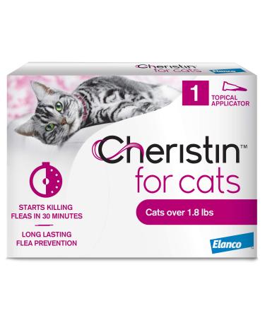 Cheristin for Cats Topical Flea Prevention  Starts Killing Fleas in 30 Minutes, 1 Dose