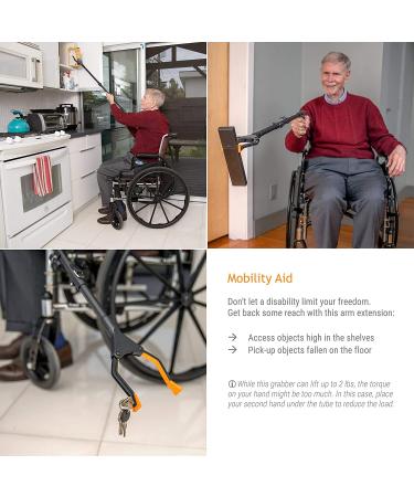 EZPIK 40 Inch Long Reach Grabber Reacher Tool - Heavy Duty Trash Picker Upper with Rotating Head and Magnet - Extended Grabber Pickup Tool - Buy Online on GoSupps.com