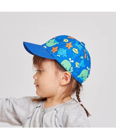 LANGZHEN 100% Cotton Kids Baseball Cap Hat | Adjustable Sun Hat for Boys and Girls | Blue Whale Design | Outdoor Children's Hat - Buy Online on GoSupps.com