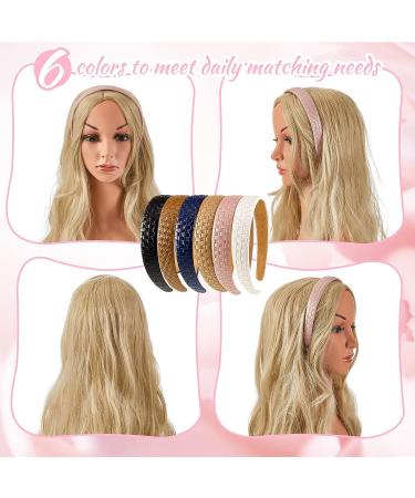 MTLEE 6-Piece Wide Knotted Leather Headbands for Women - Padded Checked Headbands in Black, Brown, Blue, White, Pink, Coffee - Buy Online on GoSupps.com