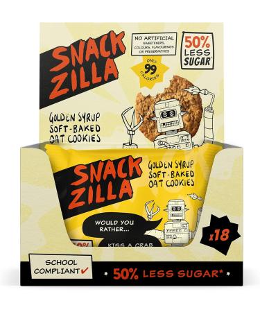 Healthy Kids Snacks Oat Biscuits - Snackzilla 50% Less Sugar Oat Cookies (15x30g : Golden Syrup) Soft Baked Lunch Box Snacks & School Snack Box Healthy Snacks Vegan Biscuits Healthier Cookie Dough - Buy Online on GoSupps.com