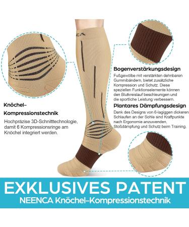 NEENCA Compression Stockings 20-30mmHg | Medical Support Socks for Pain Relief & Sports | Unisex Black & White - 1 Pair - Buy Online on GoSupps.com