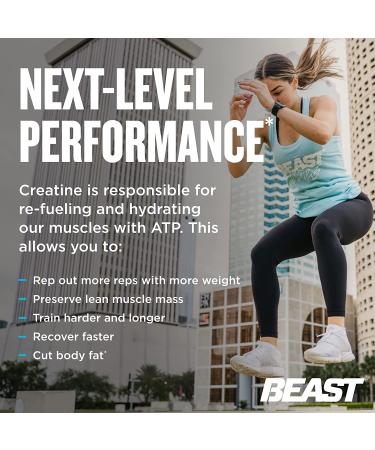 Beast Sports Nutrition Creature - 180 Veg Capsules for Strength & Energy | 5 Creatine Forms, 60 Servings - Buy Online on GoSupps.com