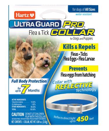 Hartz UltraGuard Pro Reflective Flea & Tick Collar for Dogs and Puppies 1 Count
