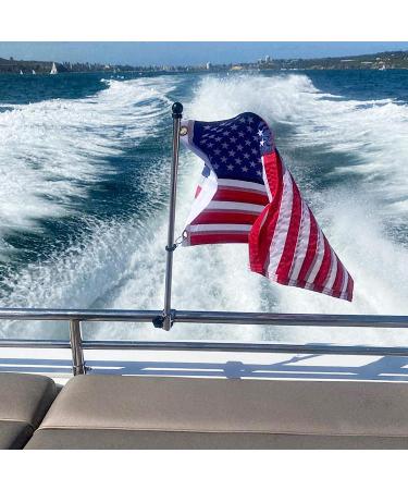 NORTHGEAR Boat Flag Pole with 18 x 12 American Flag - Universal Mount for Small and Medium Boats | U.S. Patriotic Outdoor Decor - Water and Weather Resistant | Heavy-Duty Clamp 18 Inches Pole - Buy Online on GoSupps.com