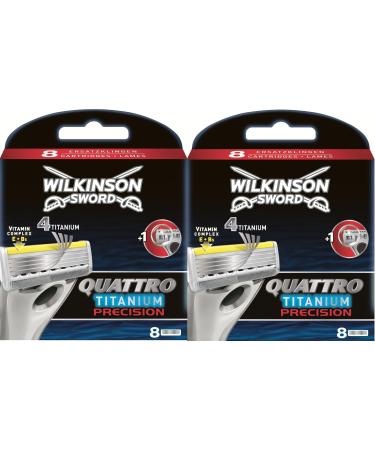 Wilkinson Sword Quattro Titanium Precision Razor Blades 16 pieces - Buy Online on GoSupps.com