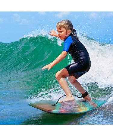 RAYWER 33-INCH Body Board with EPS Core & HDPE Slick Bottom - Ideal for Kids and Adults - Rainbow Design - Includes Leash and Adjustable Wrist Rope - Buy Online on GoSupps.com