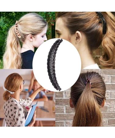 3 Piece Banana Hair Clip Set - Vintage Female Hair Accessories for Girls - Thick Hairpin Comb Tool - Beauty Fashion Clips - White Black Brown - Buy Online on GoSupps.com