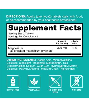 Qunol Magnesium Glycinate 300mg 100% Glycinate Chelated Magnesium Supplement 90ct Tablets 90 Count (Pack of 1) - Buy Online on GoSupps.com