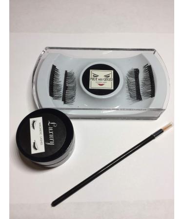 Magnetic Lashes #10C- FULL Lash Width - 3 Magnets - Curves with eye shape- 15/16 inch wide 3 tiny magnets