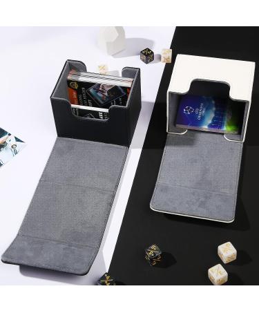 Leather Deck Card Boxes - Large Size for 100+ Sleeved Cards - Black & White Horizontal Design - Compatible with MTG TCG - 2 Boxes - Buy Online on GoSupps.com
