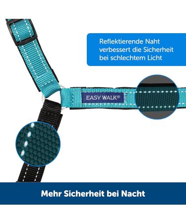 Petsafe Easy Walk Deluxe Harness & 1.8m Leash - Tear-Resistant Dog Running Gear | Small Ocean Blue/Black - Buy Online on GoSupps.com