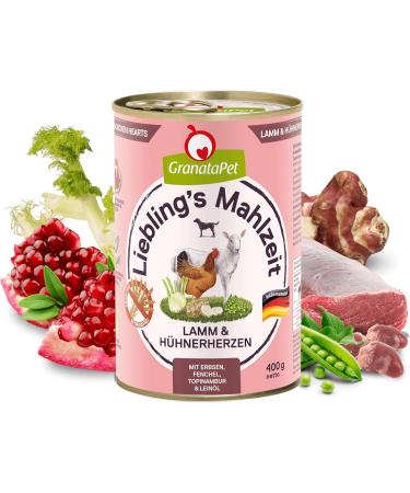 Granapet Liebling's Meal: Grain-Free Lamb & Chicken Hearts Wet Dog Food (6 x 400g) - No Sugar Additives Healthy Single Feed - Buy Online on GoSupps.com