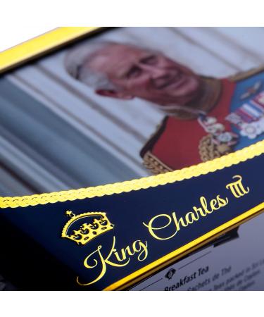 New English Teas King Charles III Tea Tin with 40 English Breakfast Teabags - Buy Online on GoSupps.com