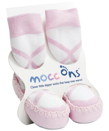 Mocc Ons moccasin washable leather sole slipper socks (6-12 Months) Ballerina 6-12 Months Ballerina