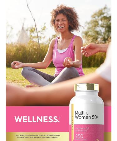 Carlyle Women's 50+ Multivitamin | 250 Caplets | Iron Free with B-Vitamins, D3 and Calcium | Gluten Free - Buy Online on GoSupps.com